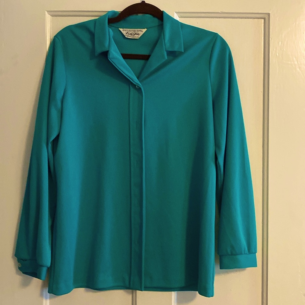 Teal vintage classic button down